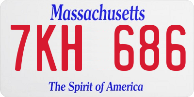 MA license plate 7KH686