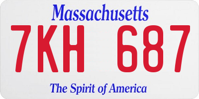MA license plate 7KH687
