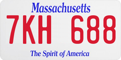 MA license plate 7KH688