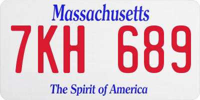 MA license plate 7KH689