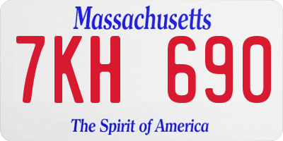 MA license plate 7KH690