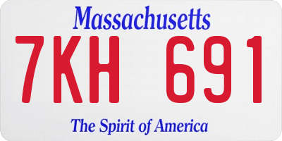 MA license plate 7KH691
