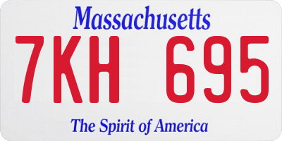 MA license plate 7KH695