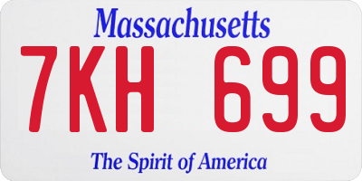 MA license plate 7KH699
