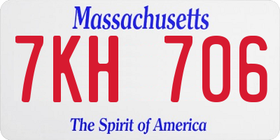 MA license plate 7KH706