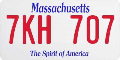 MA license plate 7KH707