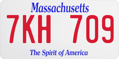 MA license plate 7KH709