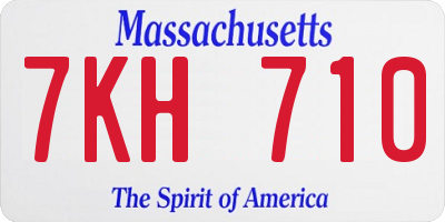 MA license plate 7KH710