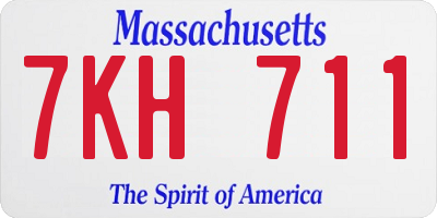 MA license plate 7KH711