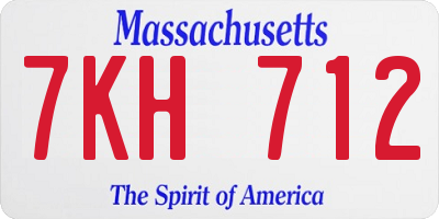 MA license plate 7KH712