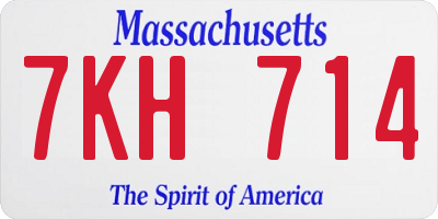 MA license plate 7KH714