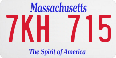 MA license plate 7KH715