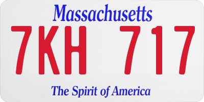 MA license plate 7KH717