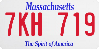 MA license plate 7KH719