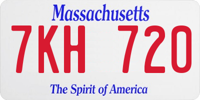 MA license plate 7KH720