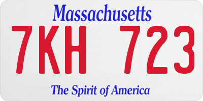 MA license plate 7KH723
