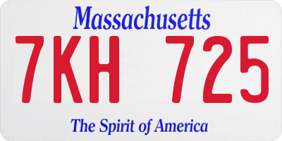 MA license plate 7KH725