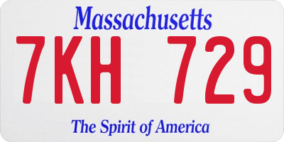 MA license plate 7KH729