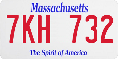 MA license plate 7KH732