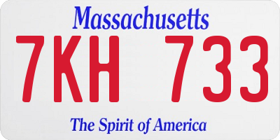 MA license plate 7KH733