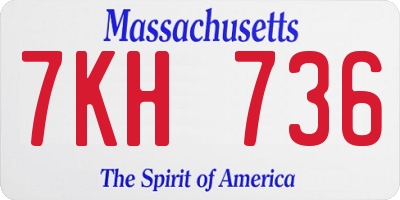 MA license plate 7KH736