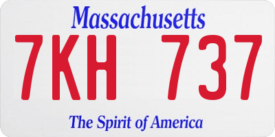 MA license plate 7KH737