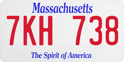 MA license plate 7KH738