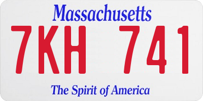 MA license plate 7KH741