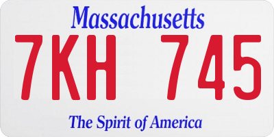 MA license plate 7KH745