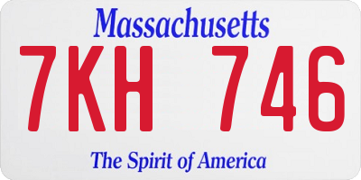 MA license plate 7KH746