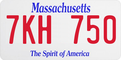 MA license plate 7KH750