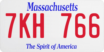 MA license plate 7KH766
