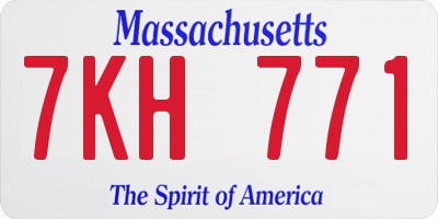 MA license plate 7KH771