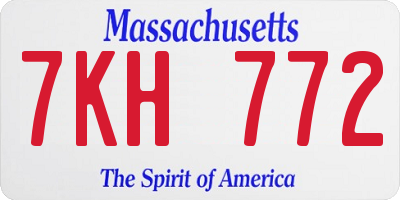 MA license plate 7KH772