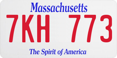 MA license plate 7KH773