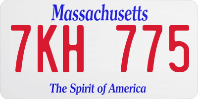 MA license plate 7KH775