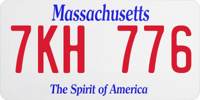 MA license plate 7KH776