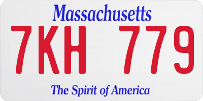 MA license plate 7KH779