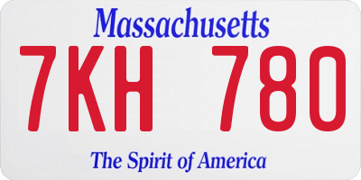 MA license plate 7KH780