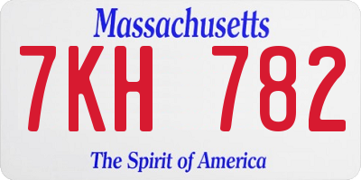 MA license plate 7KH782