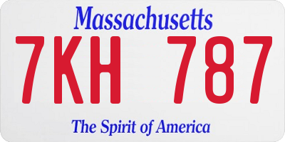 MA license plate 7KH787
