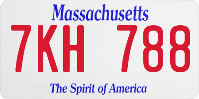 MA license plate 7KH788