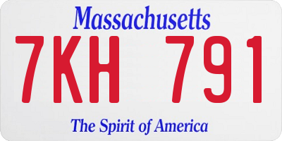 MA license plate 7KH791