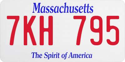 MA license plate 7KH795