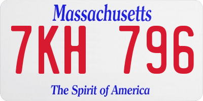 MA license plate 7KH796