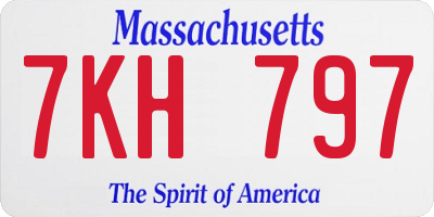 MA license plate 7KH797
