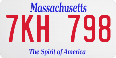 MA license plate 7KH798
