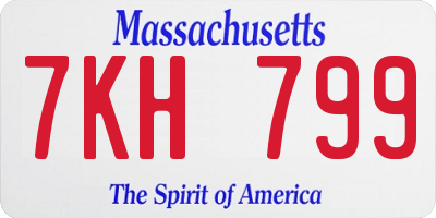 MA license plate 7KH799