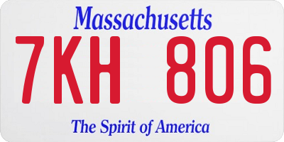 MA license plate 7KH806