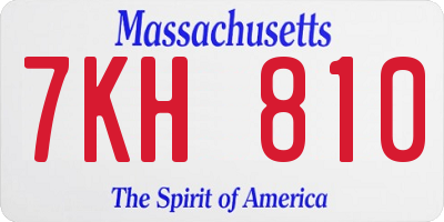 MA license plate 7KH810
